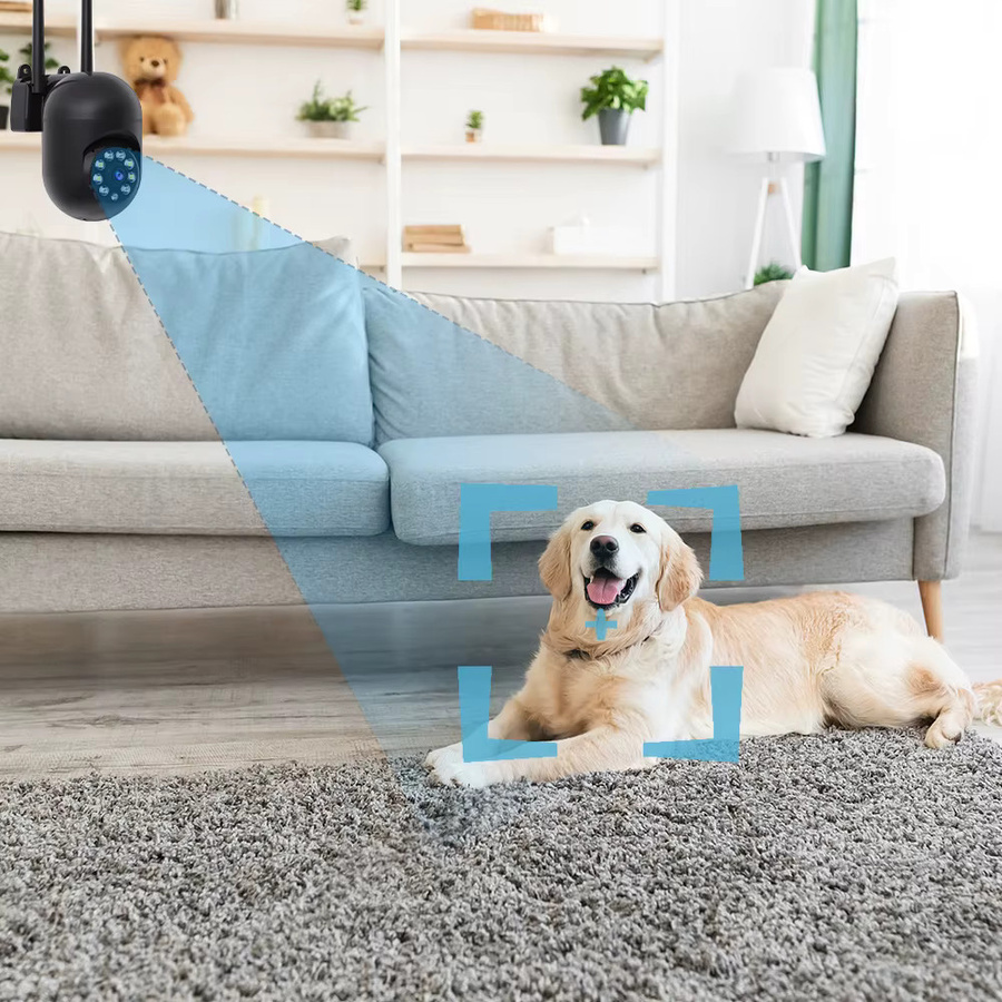 Woolink 3MP WLAN Smart Home Überwachungskamera mit Schwenk- und Neigefunktion, Farbnachtsicht und Bewegungserkennung, Schwarz - Bild 3