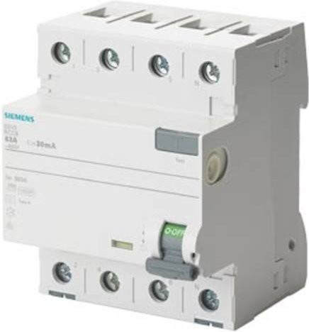 Siemens FI-Schutzschalter 5SV3346-6GV01 RCD 63A 0,03A 400V in Weiß - Bild 1