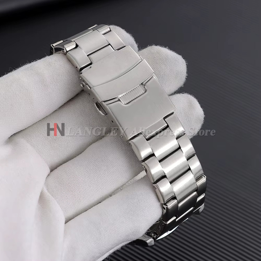 langley Uhrenarmband Edelstahl, Silber Schwarz, Herren - Bild 2