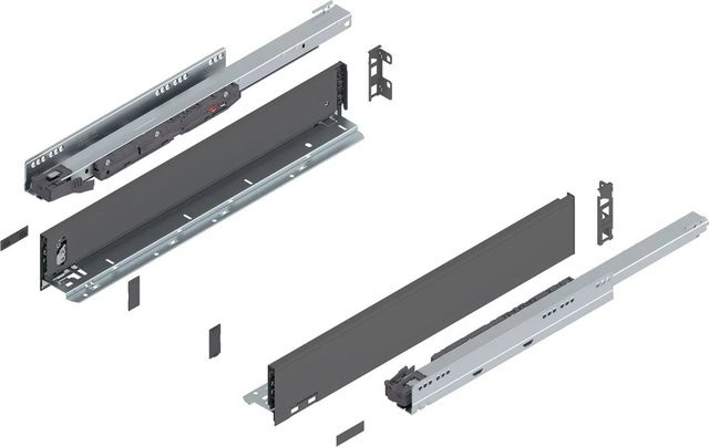Blum Legrabox Pure Set Schubladenauszug mit Tip-On Vollauszug, Farbe Oriongrau, Tiefe: 550 mm, 1 Paar - Bild 1