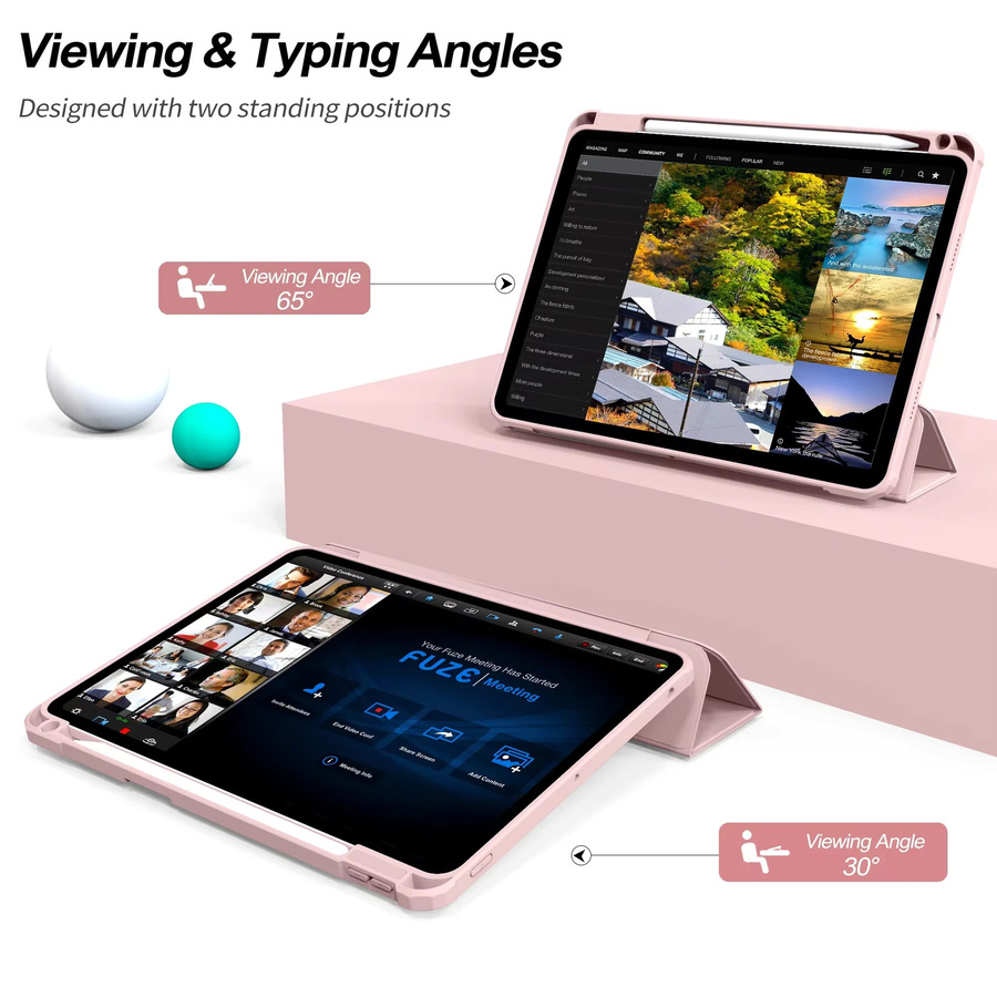 Magnetische Trennungsabdeckung für Apple iPad Pro M5 11 Zoll, iPad Air 11 13 Zoll sowie iPad Mini 7 6 in den Farben Purple und Pink - Bild 2