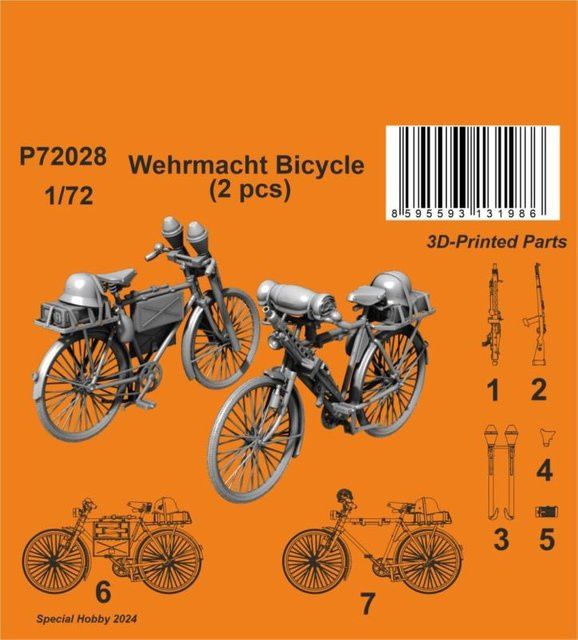 CMK Wehrmacht Bicycle, Fahrzeuge, 2-teiliges Set, 1:72 - Bild 1