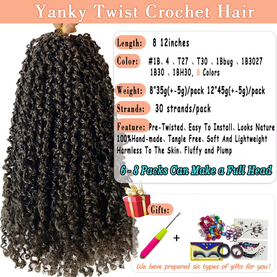 Yanky Twists Passion Twist Häkelhaar, 12-28 Zoll, Synthetisch, Damen - Bild 2