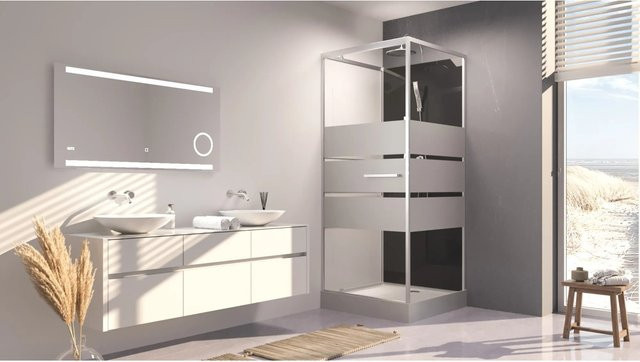 Aurlane Komplettdusche Study in Silberfarben, B/T/H: 90 x 225 x 90 cm - Bild 1