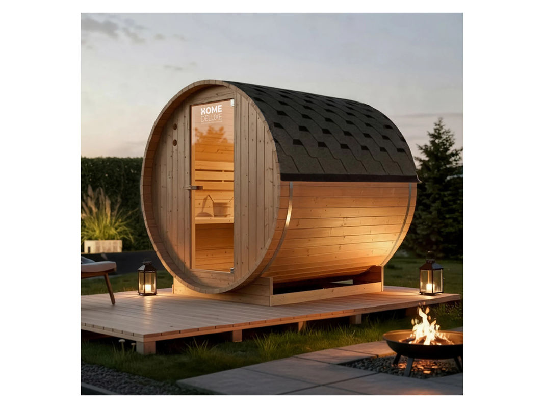 HOME DELUXE Outdoor Fasssauna LAHTI L aus Fichtenholz in Holzfarben, B/H: 194,8 x 191,7 cm - Bild 2