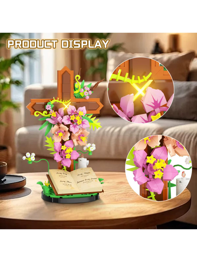 wishiot Kreuzblumen-Bausteinset, 363-teiliges Set, Natur, floral - Bild 5
