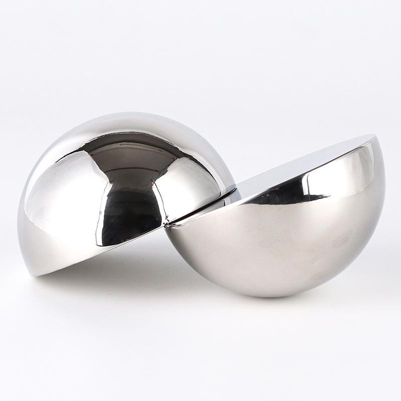 Minimalistisches geometrisches Ornament in Silber, halbkreisförmig und sphärisch für Schreibtisch oder Schlafzimmer, B/T/H: 18,0 x 10,0 x 4,0 cm - Bild 2