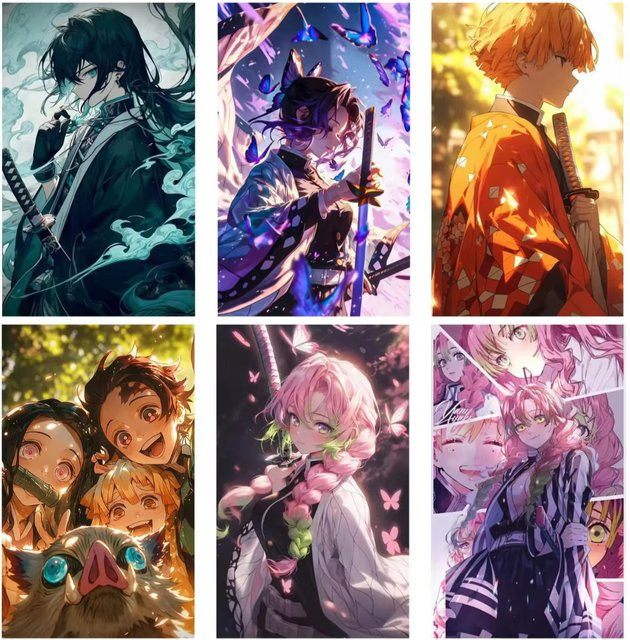 Demon Slayer Anime Charakterdesign Malen nach Zahlen DIY-Set mit Leinwand für deine Wanddekoration in Mehrfarbig - Bild 1