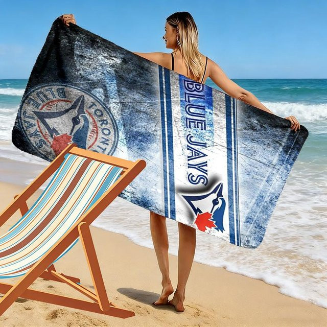 NuanSue Home Toronto Blue Jays Strandtuch, blaues schnelltrocknendes Mikrofaser Handtuch für Strand und Camping, Breite: 80 cm, Länge: 160 cm - Bild 1
