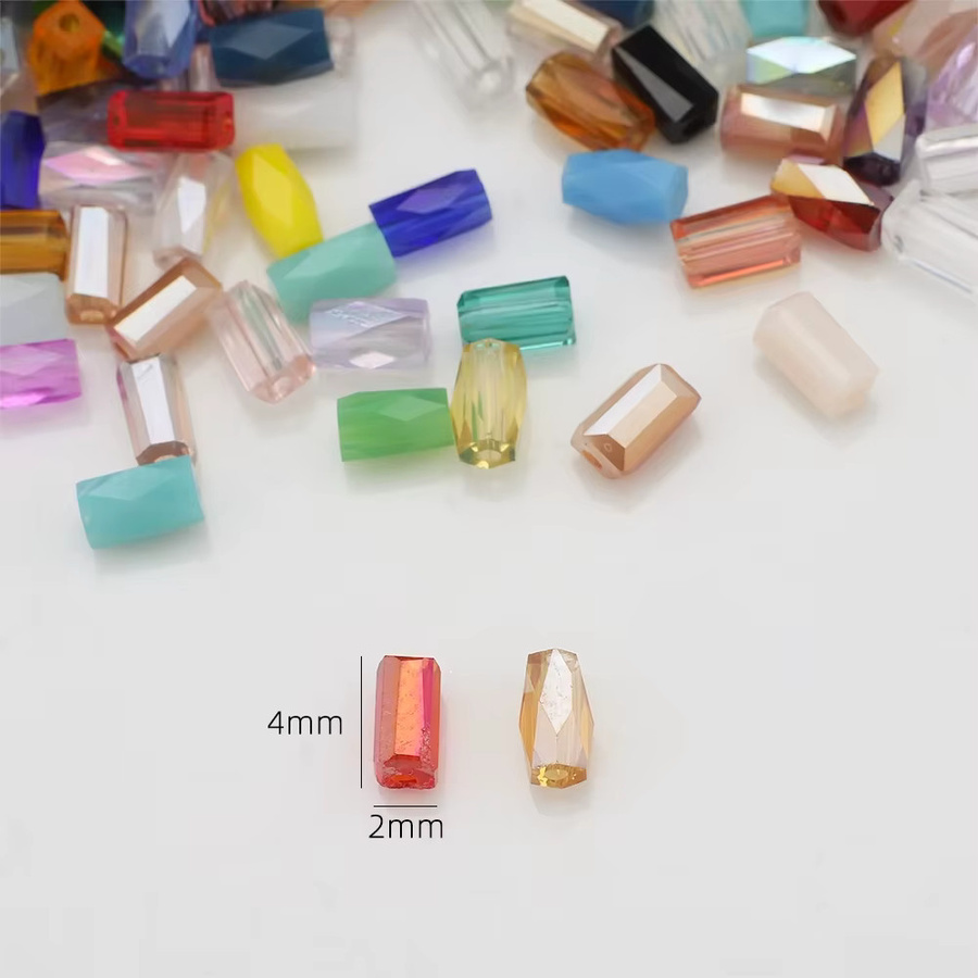 YUANZHIRUN Perlen, Kristallglas, rechteckig, 2x4mm, Unisex - Bild 1