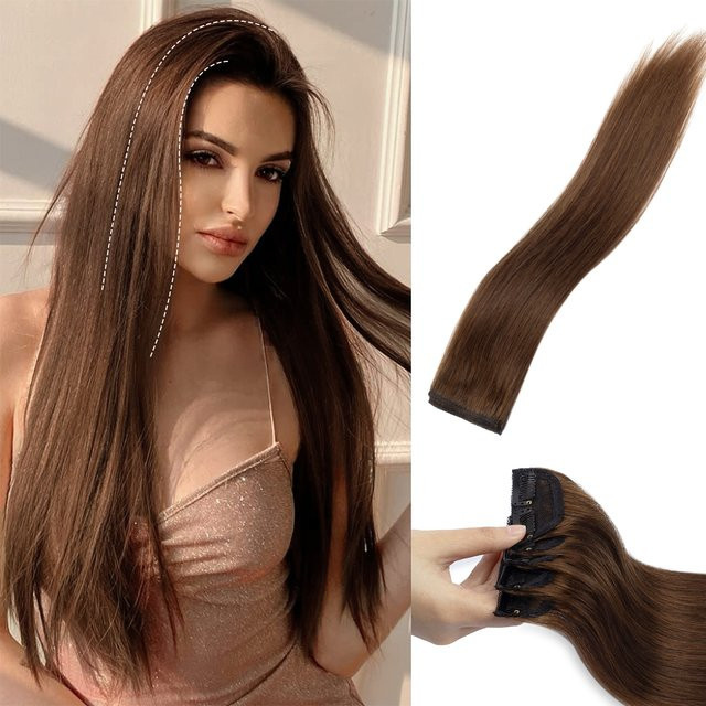 MRS HAIR Clip-in-Extensions aus Echthaar, 30 g, 5-teiliges Set - Bild 1