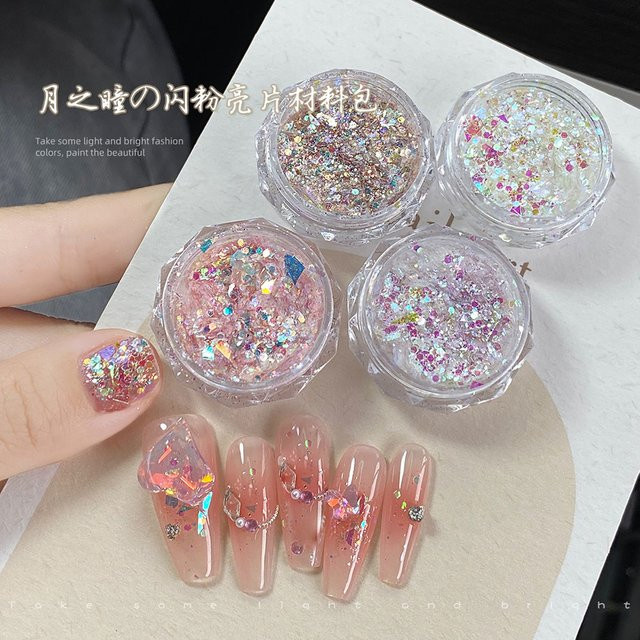 MingLee Nail Art Glitter, Schimmernd, 4 Gläser/Set - Bild 1
