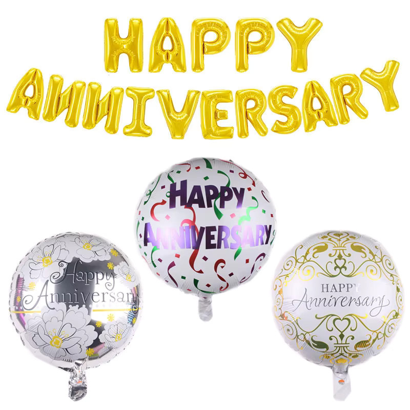 16-teiliges Gold Anniversary Banner mit Buchstaben für deine Jahrestags-Party Dekoration - Bild 1