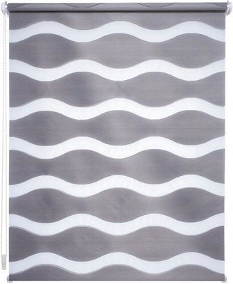 LIEDECO Klemmfix-Duo-Rollo aus Stoff, lichtdurchlässig, grau, B: 150 cm, H: 40 cm, T: 40 cm - Bild 1