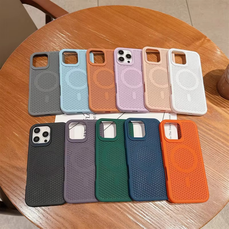 EHUIDE 3D Hohlwaben-Magnetgehäuse für iPhone 17 Pro Max, 16, 15, 14, 13 in Purple mit kabellosem Laden und stoßfestem Schutz durch Wärmeableitung - Bild 4