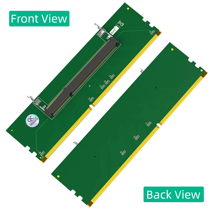 T.F.SKYWINDINTL SO-DDR3 zu DDR3 Adapter, 204-Pin auf 240-Pin, 1,5V Betriebsspannung, Farbe: Grün - Bild 3