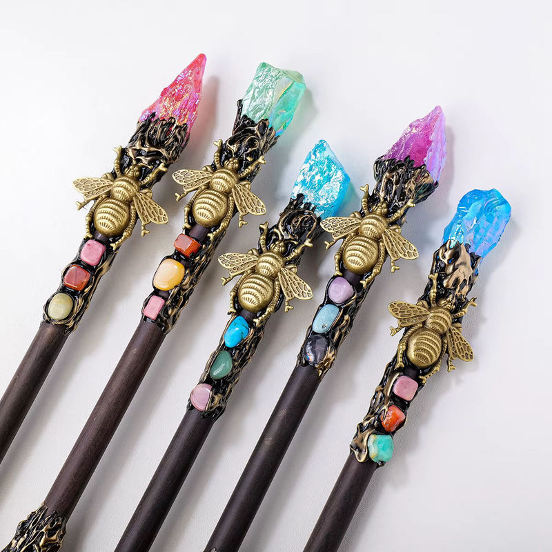 Runyangshi Handgemachtes Wohnkultur Ornament Halo in Steinoptik mit Bienen und Zweig-Motiv in Blau und Multicolour - Bild 5