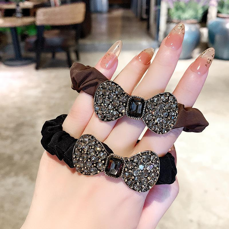 Haarring elastisch, Strass, schwarz, Damen, Mädchen - Bild 4