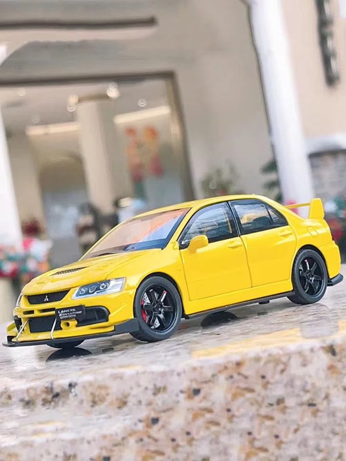 MAKEDA Mitsubishi Lancer Evolution IX Sportwagen, Modell Spielzeug, 1:32, Metall, mit Licht und Sound - Bild 5