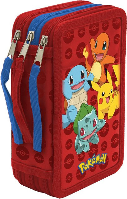 Pokemon Federmäppchen mit 3 Fächern in Rot - Bild 1