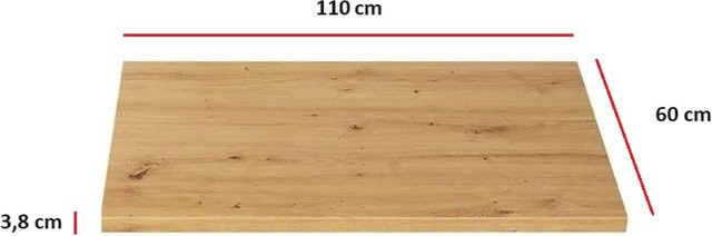 Küchenarbeitsplatte Eko Stilo in Eiche Artisan, Breite: 110 cm, Tiefe: 60 cm, Höhe: 3,8 cm - Bild 1