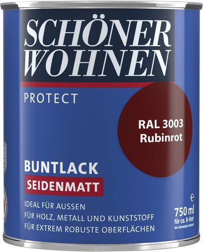 Schöner Wohnen Buntlack für Holz in Rubinrot, seidenmatt, 0,75 l - Bild 1