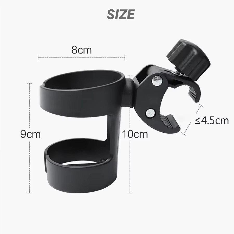 Universal Baby Kinderwagen Tasse Halter für Flaschen und Getränke in Schwarz - Bild 4