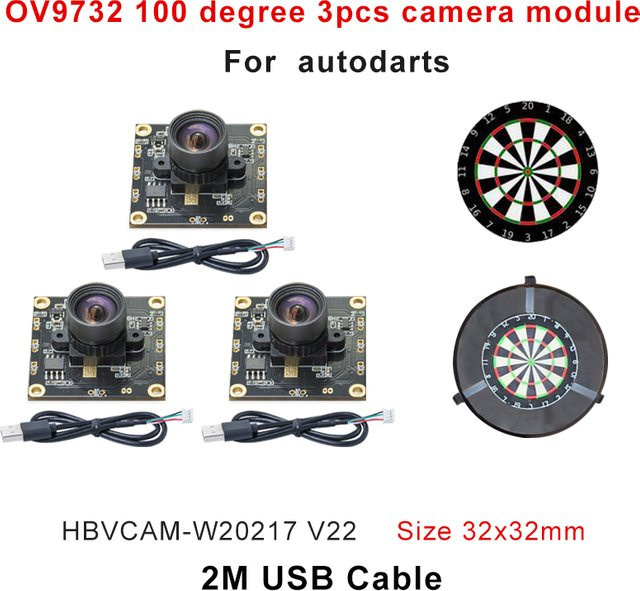 HBV Kameramodul HBV OV9732/OV2710 100 Grad 1MP/2MP für Autodarts IO Punktezählsystem in Schwarz - Bild 1