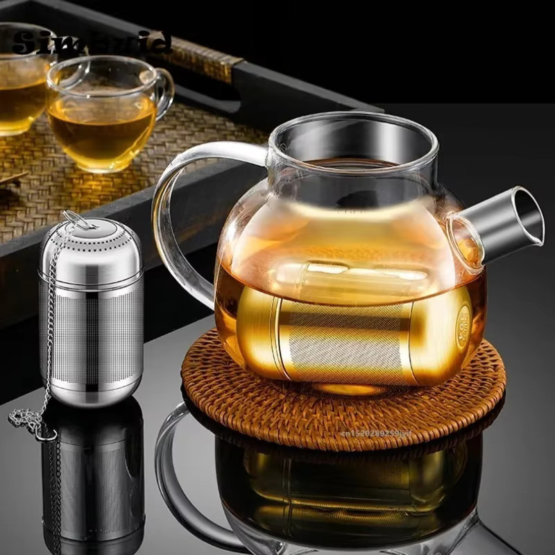 Simbuid Tee-Infuser aus Edelstahl in Silber mit extra feinem Sieb und Kette für losen Tee - Bild 5