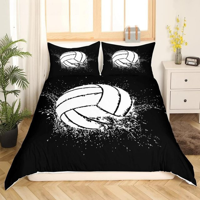 Binchi Fitness Volleyball Bettwäsche Set für Kinder mit Motiv Feuer und Wasser, 2-teilig, Schwarz, B/H: 133 x 70 cm - Bild 1