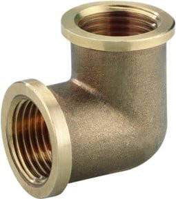 Schneider Electric Winkelstück WKS-W90 aus Messing in Gold, 2x G 1/4i - Bild 1