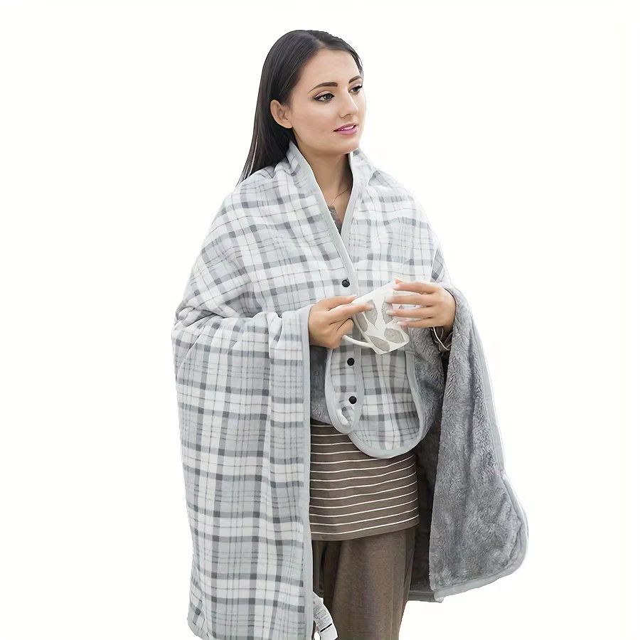 DUTRIEUX Flanell Decke Tragbare Kuscheldecke Braun B/T/H: 130 x 80 cm - Bild 2