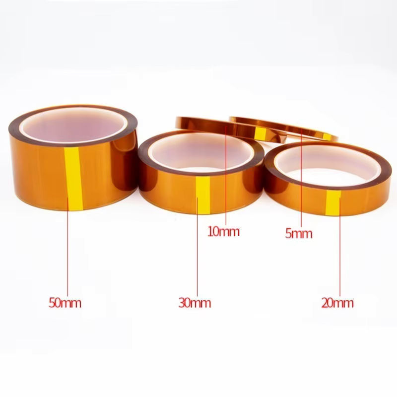 Doppelseitiges Kapton-Klebeband aus Polyimidfolie, hitzebeständig und orange, Breite: 3–100 mm - Bild 2
