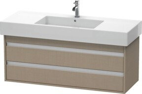 Duravit Waschtischunterschrank Ketho in Leinenoptik mit 2 Schubladen, wandhängend, Breite: 120 cm, Tiefe: 45,5 cm, Höhe: 48 cm - Bild 1