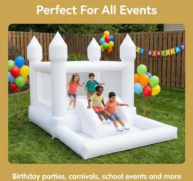 Qinda Inflatable Hüpfburg mit Rutsche und Bällebad - Bild 1