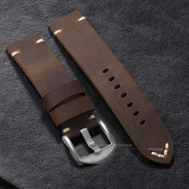 HQstrap Uhrenarmband Rindsleder, Schwarz, Vintage, Unisex - Bild 1