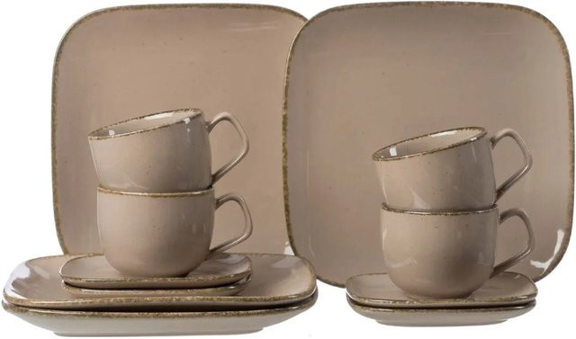 Ritzenhoff & Breker Casa Kaffeeservice 12-teilig aus Porzellan in Nougat und Beige - Bild 1