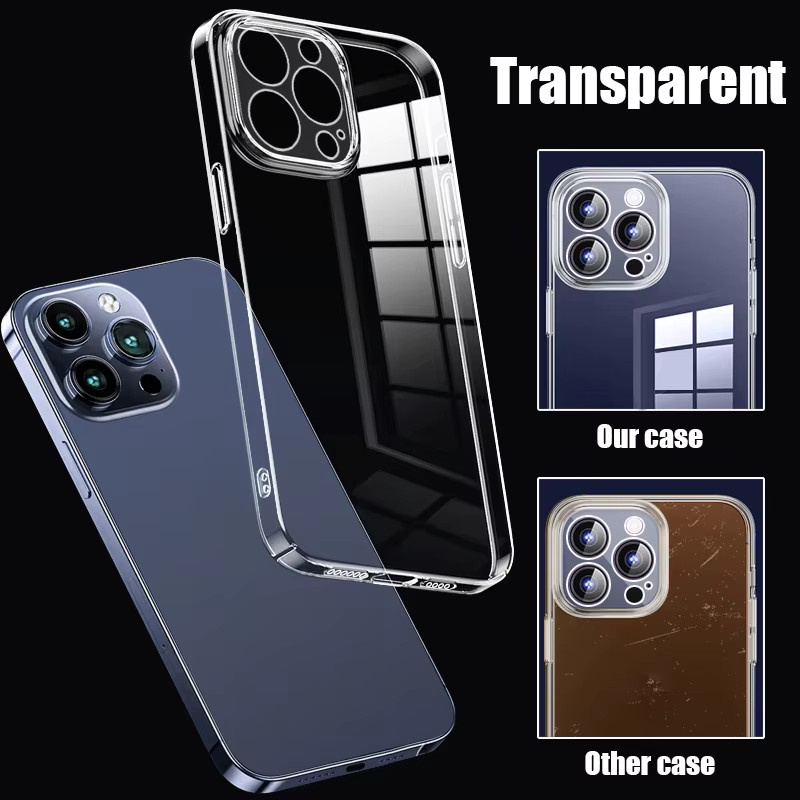 QYSFriday Transparente Handyhülle für iPhone 16 15 14 13 Pro Max 15 Pro 16E, Ultradünne und Stoßfeste Schutzhülle in Transparent - Bild 4