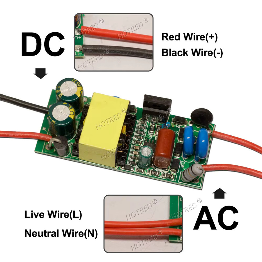 HotRed LED-Treiber Konstantstrom-Netzteil für Flutlichtlampen DC 24-36V 10W-50W in Multicolour - Bild 3
