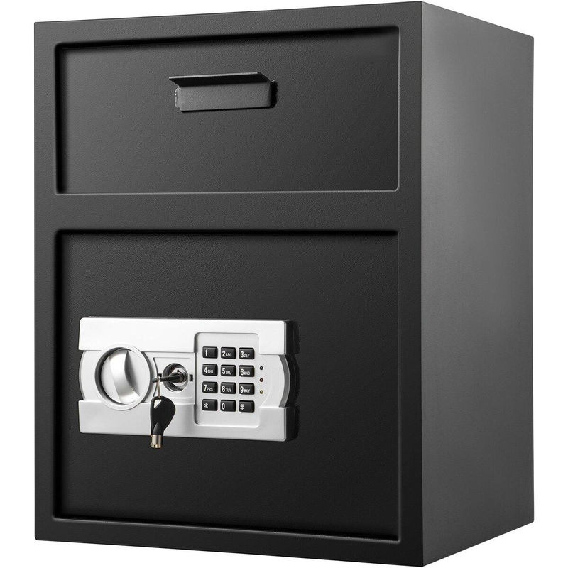 Digitaler Einwurftresor von Buying Solutions, MB mit elektronischem Zahlenschloss und Einwurfschlitz, Kohlenstoffstahl, Schwarz, B/T/H: 48 x 30 x 45 cm - Bild 4