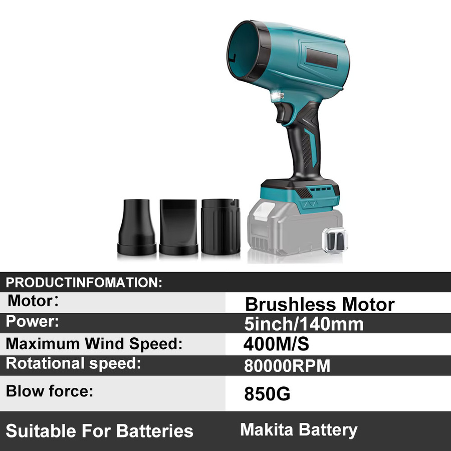 Makita Bürstenloser Elektrischer Kabelloser Luftgebläse Turbo-Ventilator Staubbläser für 18V Akku - Bild 3