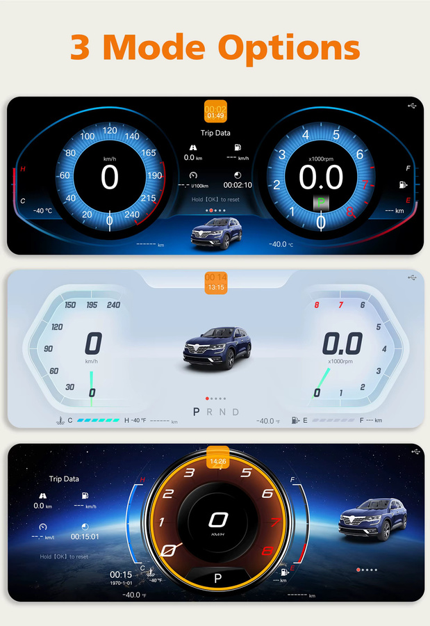 OSSURET Digitales 12,3 Zoll Display für Renault Koleos 2016-2020 mit Android Auto und Carplay in Schwarz - Bild 3