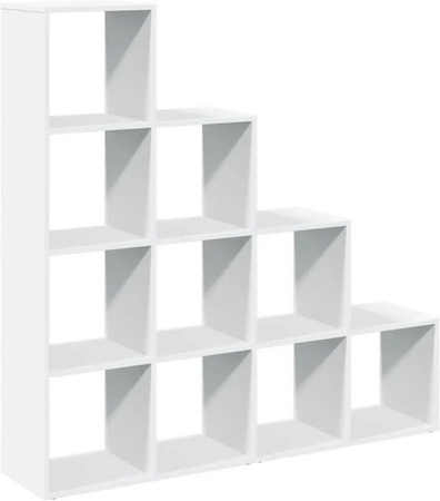 vidaXL Raumteiler-Bücherregal mit 4 Stufen in Weiß, B/T/H: 131,5 x 29,0 x 131,5 cm