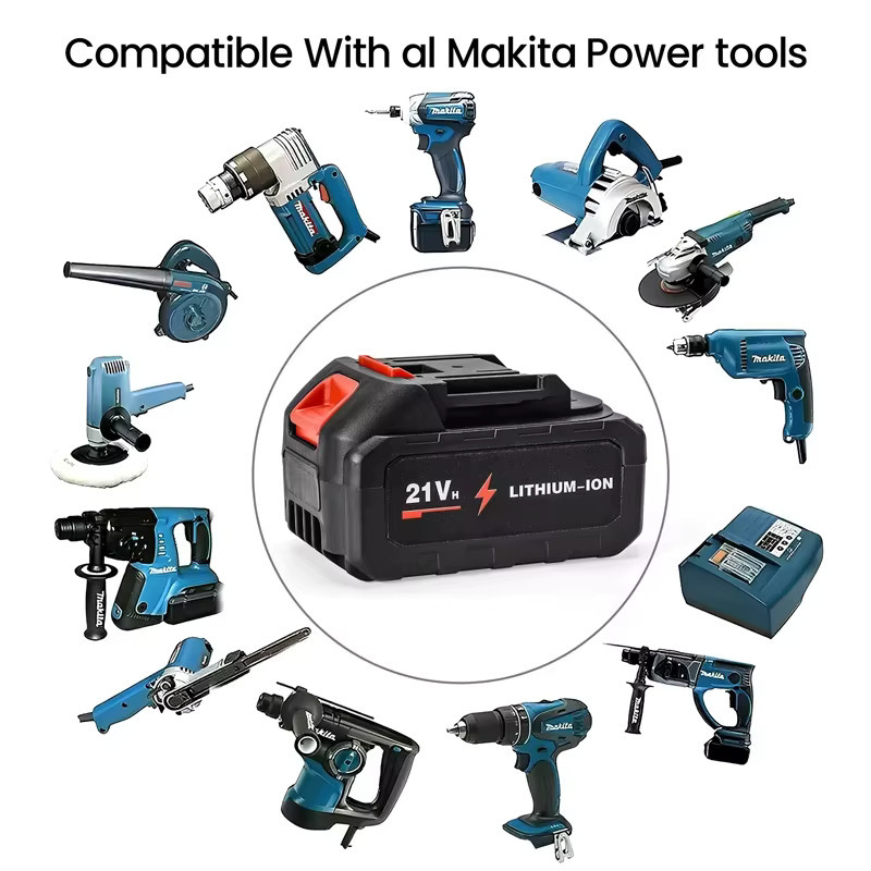 Seeiswork Ersatzakku für Makita, 13000mAh Lithium-Ionen Akku, kompatibel mit Makita BL1860B und BL1860 sowie BL1850, Farbe: Schwarz - Bild 3