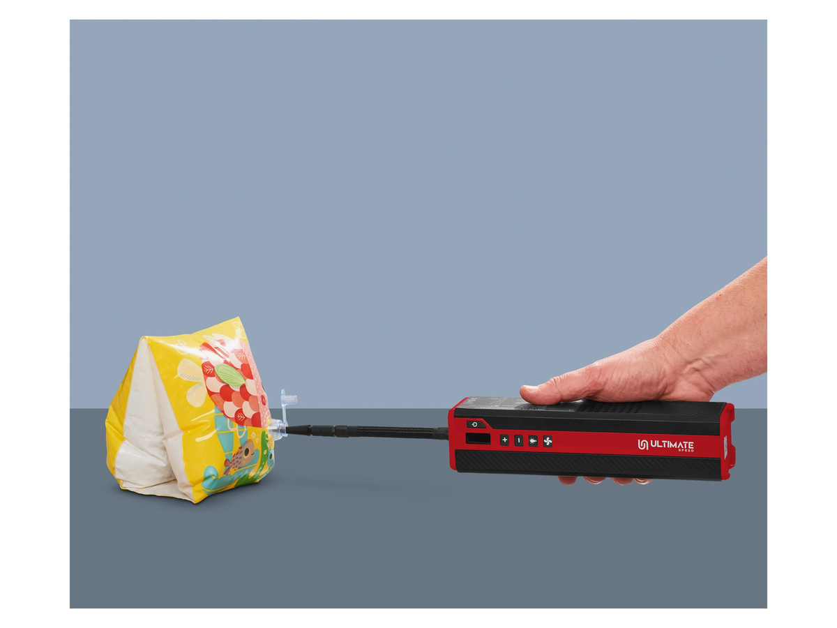 ULTIMATE SPEED Tragbarer Akku-Kompressor USKT 60 C4 in Rot mit integrierter LED-Taschenlampe - Bild 4