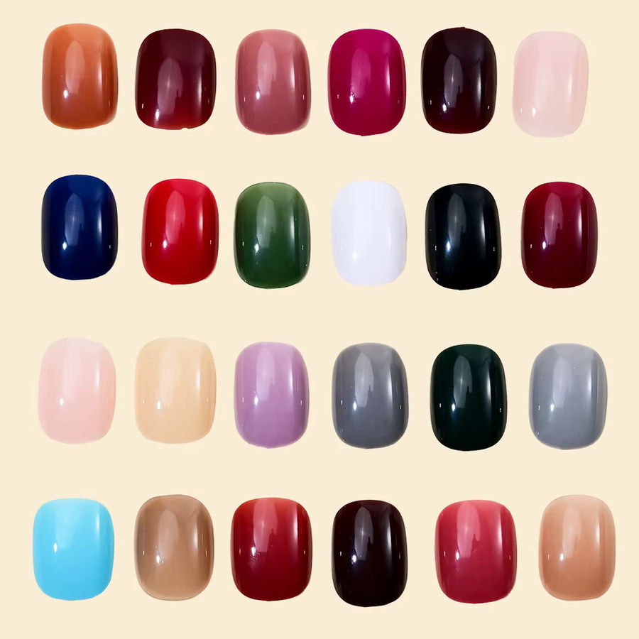 MAFANAILS Künstliche Nägel, 576 Stück, Quadratisch, 24 Farben, Glänzend - Bild 3