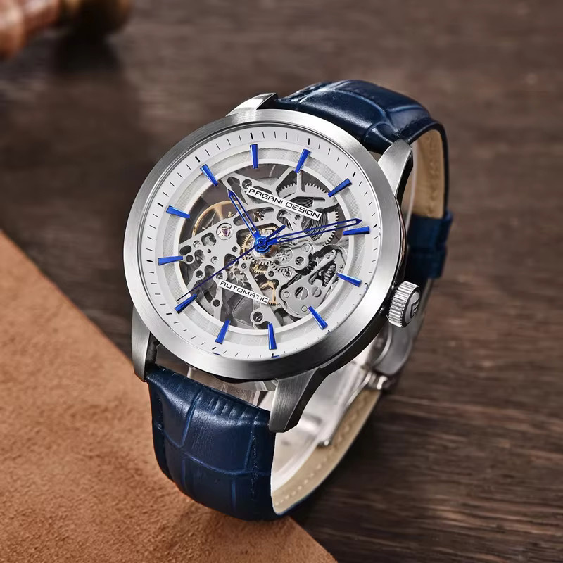 PAGANI DESIGN Armbanduhr Automatik, Edelstahl, Leder, Herren - Bild 5