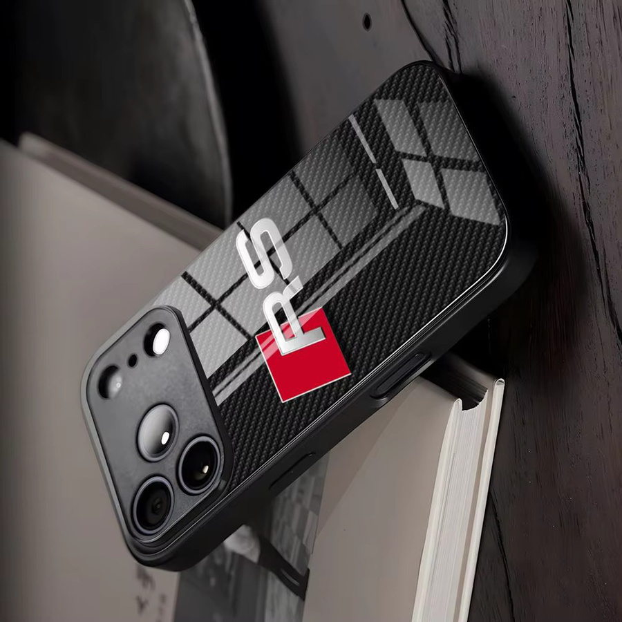 Rastar Handyhülle aus Glas mit Audi-Sportwagen Design in Schwarz für iPhone und Samsung Modelle - Bild 3