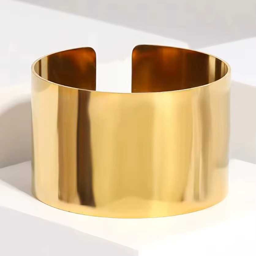 AENSOA Armreifen Edelstahl, Gold, Unisex, Vintage - Bild 2