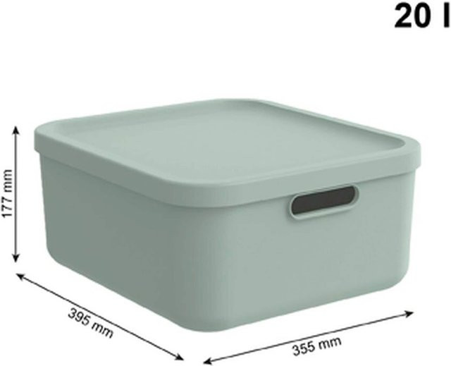 Rotho Babydesign KAYO Aufbewahrungsbox mit Deckel stapelbar, Grün, 20 l - Bild 1